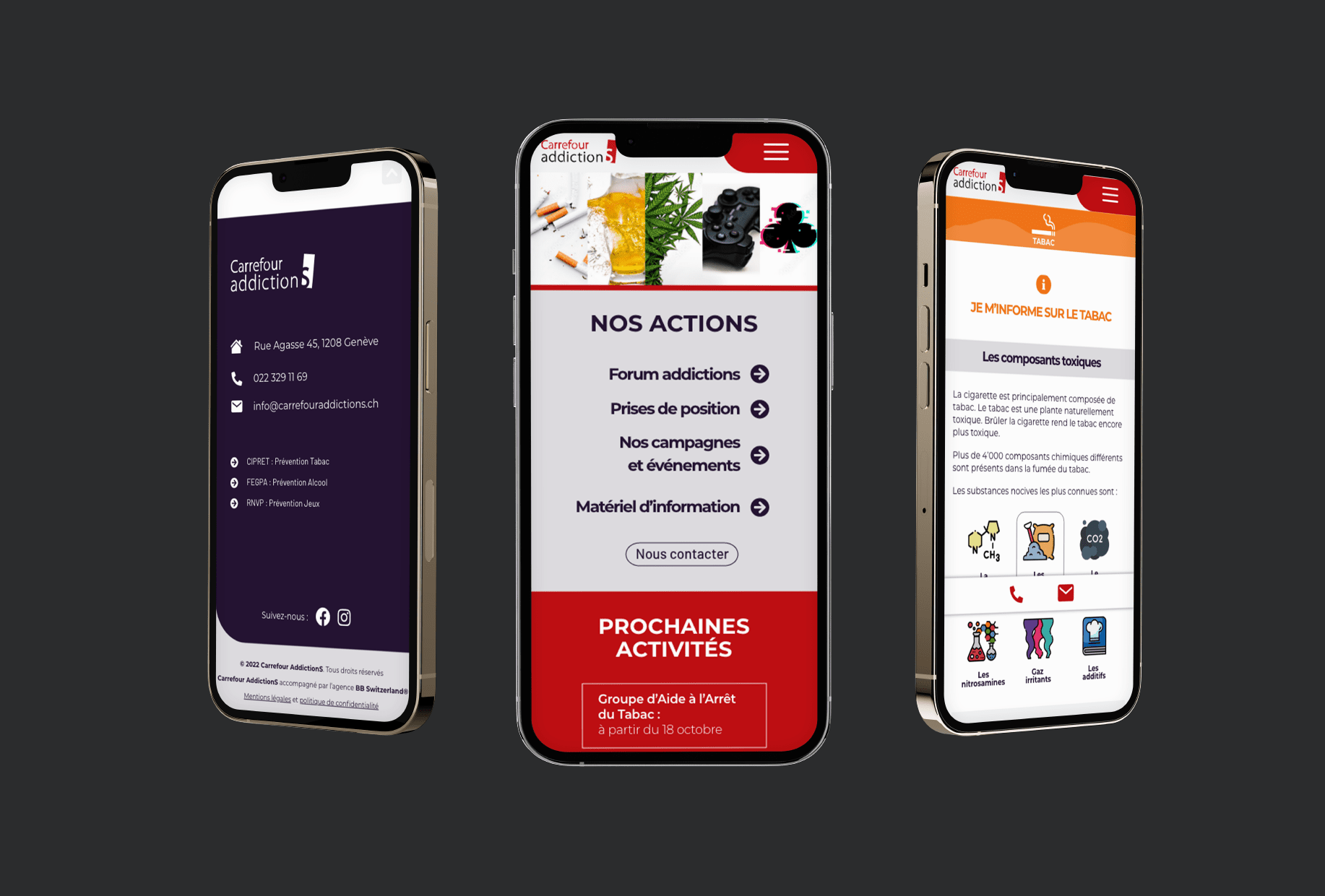 carrefour addiction mockup smartphone agence marketing digitale suisse genève refonte de site web carrefour addiction mockup tablette agence marketing digitale suisse genève